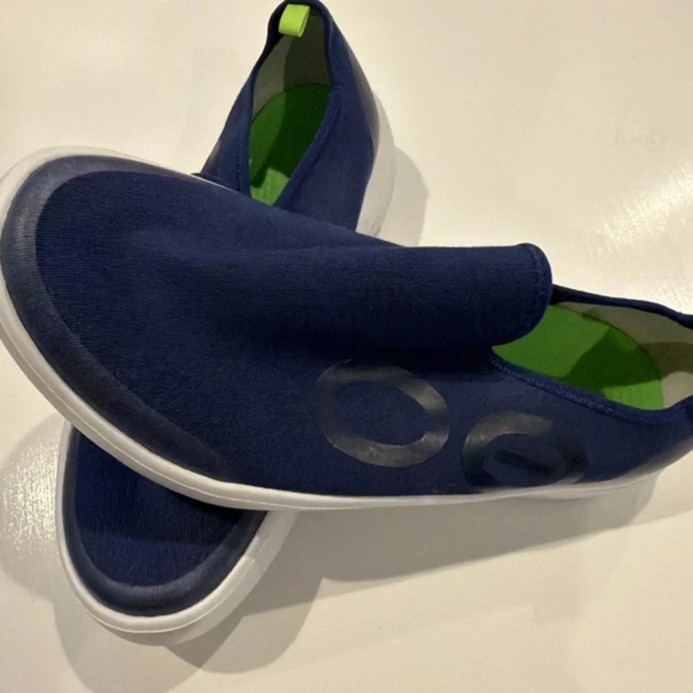 oofos mens 12 Blue Slip On Recovery Comfort Shoes Lightweight Athletic      1741